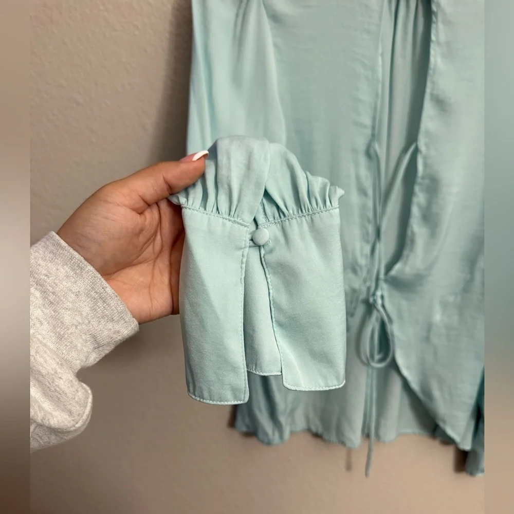 Free People Fiona Backless Top in Light Blue